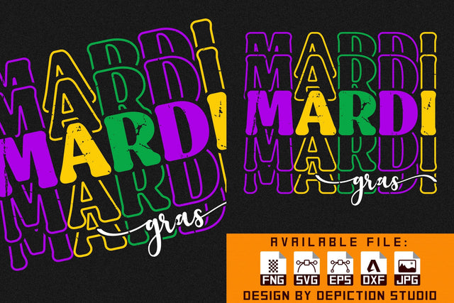 Mardi Gras T-Shirt, Mardi Gras Typography Shirt Print Template Sketch DESIGN Depiction Studio 