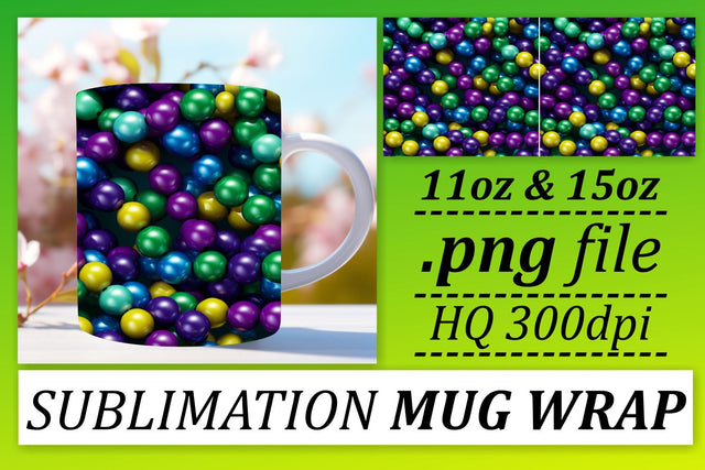 Mardi Gras Theme Mug Wrap - Add a Splash of Color Sublimation afrosvg 