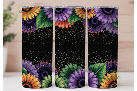 Mardi Gras Tie-Dye Tumbler Wrap Sublimation PixelChick 