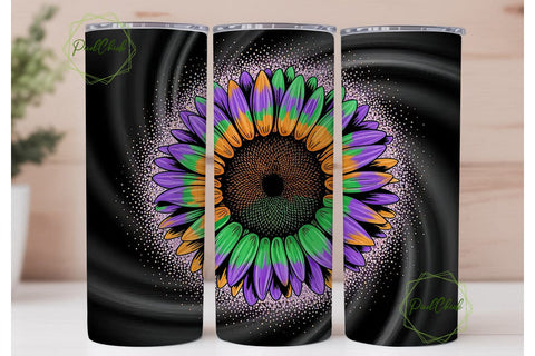 Mardi Gras Tie-Dye Tumbler Wrap Sublimation PixelChick 