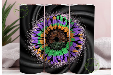 Mardi Gras Tie-Dye Tumbler Wrap Sublimation PixelChick 