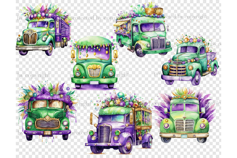 Mardi Gras Truck Clipart | Carnival Clipart SVG GlamArtZhanna 