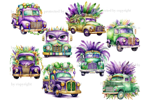 Mardi Gras Truck Clipart | Carnival Clipart SVG GlamArtZhanna 