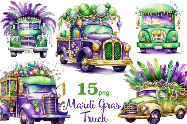 Mardi Gras Truck Clipart | Carnival Clipart SVG GlamArtZhanna 