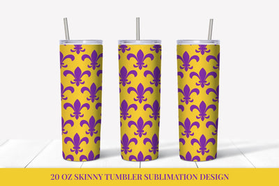 Mardi Gras Tumbler Sublimation Wrap. Fleur De Lis Tumbler Sublimation LaBelezoka 