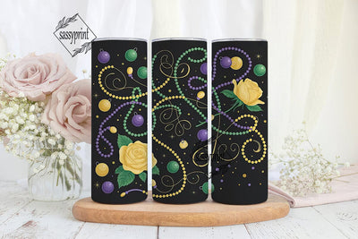 Mardi Gras Tumbler Wrap PNG Sublimation sassyprint 