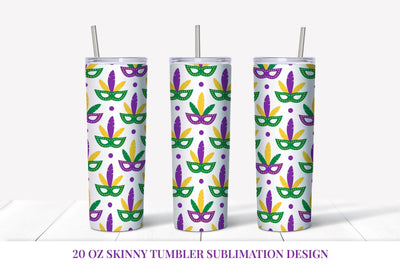 Mardi Gras Tumbler Wrap Sublimation. Carnival tumbler PNG Sublimation LaBelezoka 
