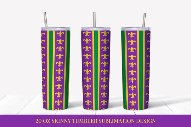 Mardi Gras Tumbler Wrap Sublimation. Fleur De Lis Tumbler Sublimation LaBelezoka 