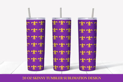 Mardi Gras Tumbler Wrap Sublimation. Fleur De Lys Tumbler Sublimation LaBelezoka 