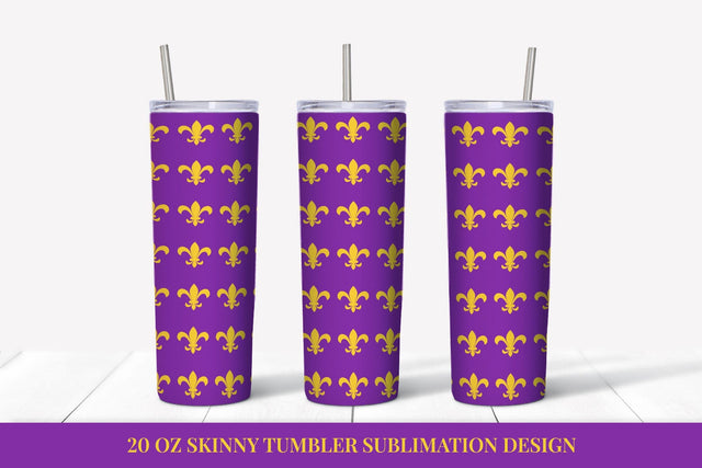 Mardi Gras Tumbler Wrap Sublimation. Fleur De Lys Tumbler Sublimation LaBelezoka 