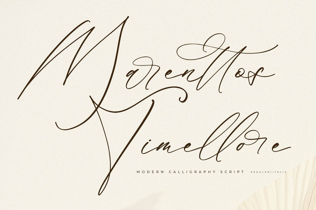 Marenttos Timellore - Modern Calligraphy Script Font Letterena Studios 