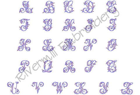 Margaret Monogram Machine Embroidery Alphabet Embroidery/Applique DESIGNS Rivermill Embroidery 