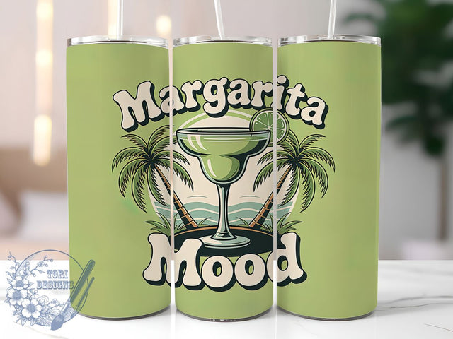 Margarita Mood Retro 20oz Tumbler, Salty Summer Phrase, Margarita Mood Quote, Retro Tropical Poster, Bold Graphic Beach Style, Sublimation Tumbler Wrap, 20oz Tumbler Sublimation ToriDesigns 