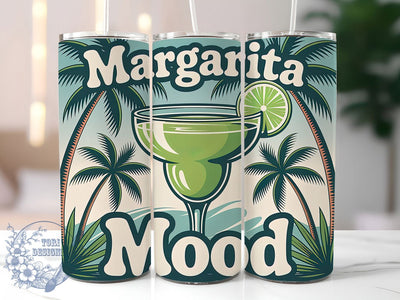 Margarita Mood Retro 20oz Tumbler, Salty Summer Phrase, Margarita Mood Quote, Retro Tropical Poster, Bold Graphic Beach Style, Sublimation Tumbler Wrap, 20oz Tumbler Sublimation ToriDesigns 