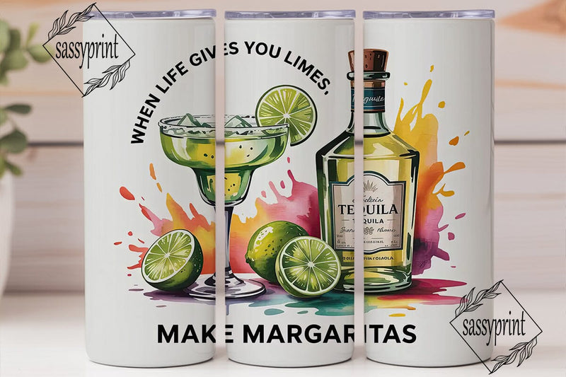 Margarita Tumbler Wrap PNG Sublimation sassyprint 