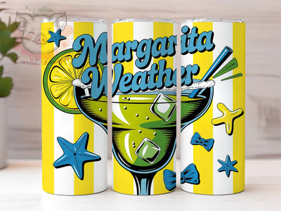 Margarita Weather 20oz Tumbler, Margarita Weather Quote, Fun Summer Saying, Tropical Sublimation Design, Vintage Summer Vibes, Ocean Theme Wrap, Cocktail Inspired Wrap, 20oz Tumbler Wrap Sublimation Lara' s Designs 