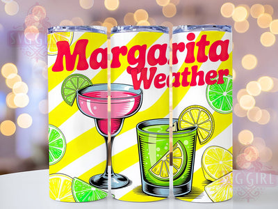 Margarita Weather 20oz Tumbler Wrap, Striped Summer Design, Vibrant Playful Scene, Tropical Sublimation Theme, Summer Vacation Wrap, 20oz Tumbler Design, PNG Tumbler Wrap Sublimation SvggirlplusArt 
