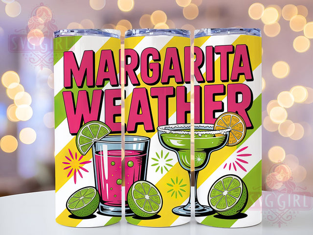 Margarita Weather 20oz Tumbler Wrap, Striped Summer Design, Vibrant Playful Scene, Tropical Sublimation Theme, Summer Vacation Wrap, 20oz Tumbler Design, PNG Tumbler Wrap Sublimation SvggirlplusArt 