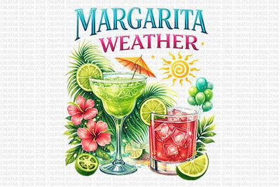 Margarita Weather PNG Tropical Drink Sublimation Design SVG BillahCrafts 