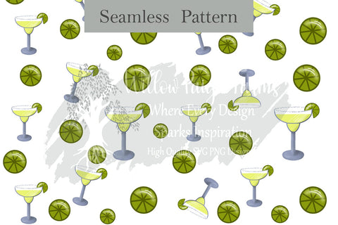 Margaritas and Limes Seamless pattern | scrapbooking, sublimation, etc | Tumbler Summer party | Party printable | Fun summer print Sublimation Willow Paige Farms 
