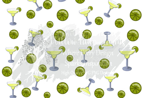 Margaritas and Limes Seamless pattern | scrapbooking, sublimation, etc | Tumbler Summer party | Party printable | Fun summer print Sublimation Willow Paige Farms 