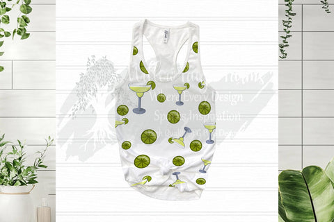 Margaritas and Limes Seamless pattern | scrapbooking, sublimation, etc | Tumbler Summer party | Party printable | Fun summer print Sublimation Willow Paige Farms 