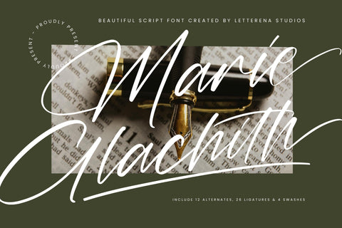 Marie Glachith - Beautiful Script Font Font Letterena Studios 