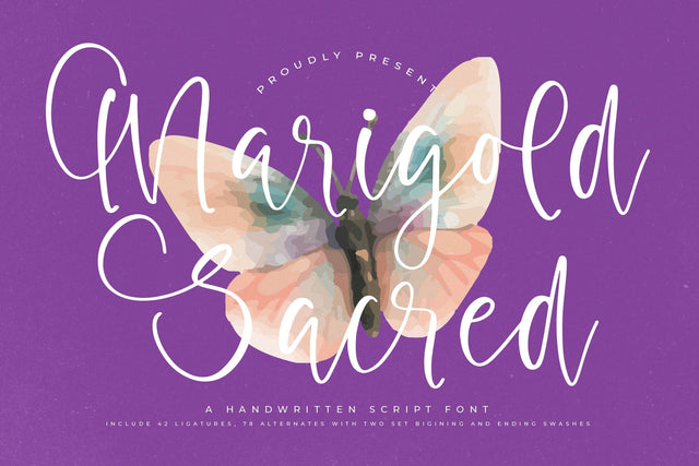 Marigold Sacred - Handwritten Script Font Font Letterena Studios 