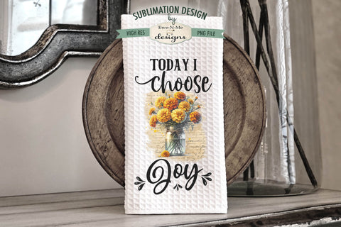 Marigolds In Jars Sublimation Kitchen Dish Towel PNG Designs Sublimation Ewe-N-Me Designs 
