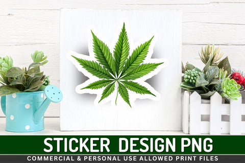 Marijuana leaf Sticker Design Sublimation Regulrcrative 
