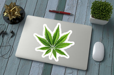 Marijuana leaf Sticker Design Sublimation Regulrcrative 
