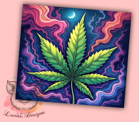 Marijuana Leaf Tumbler, Cannabis Drinkware, 20oz Sublimation Wrap, Stoner Gift, Greenery Design, Weed Lover Tumbler, Herb Decor Sublimation Lara' s Designs 