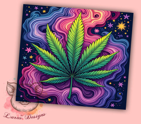 Marijuana Leaf Tumbler, Cannabis Drinkware, 20oz Sublimation Wrap, Stoner Gift, Greenery Design, Weed Lover Tumbler, Herb Decor Sublimation Lara' s Designs 