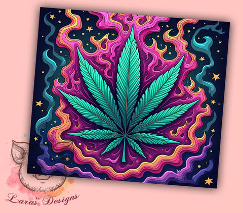 Marijuana Leaf Tumbler, Cannabis Drinkware, 20oz Sublimation Wrap, Stoner Gift, Greenery Design, Weed Lover Tumbler, Herb Decor Sublimation Lara' s Designs 