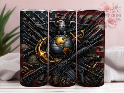 Marine Corps Patriotic Tumbler, Patriotic Military Design, USMC Tumbler Sublimation, Military Tumbler Wrap, American Flag Marine Wrap, Veteran Tumbler Design, 4th Of July Marine T Sublimation Li Zamperini 