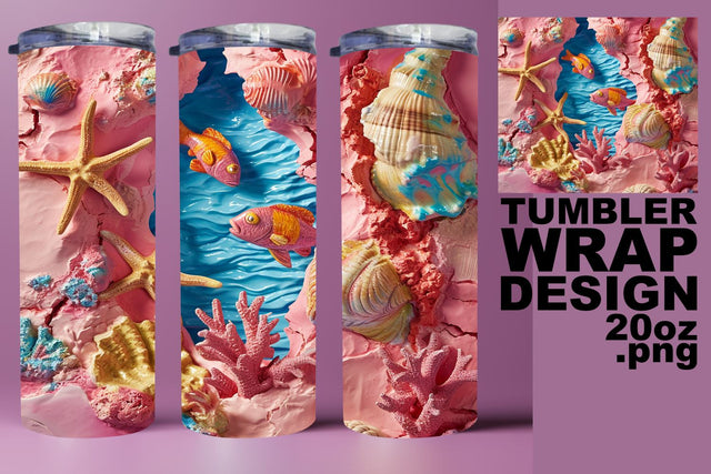 Marine Marvel 3D Tumbler Wrap - Sublimation Sublimation afrosvg 