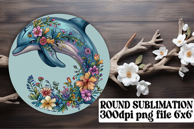 Marine Watercolor Ornaments Round Set - Sublimation Keychain Car Coasters Sublimation afrosvg 