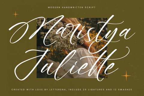 Maristya Juliette - Modern Handwritten Script Font Letterena Studios 