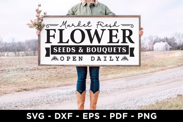Market Fresh Flower | Farmhouse Sign SVG File SVG CraftLabSVG 
