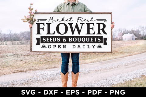 Market Fresh Flower | Farmhouse Sign SVG File SVG CraftLabSVG 