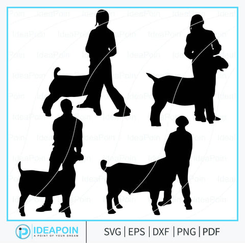 Market Goat Silhouette, Market Goat SVG, Show Goat SVG, Showmanship Judging, Boer Goat Clipart, Boer Goat Vector, Market Goat Png SVG Dinvect 