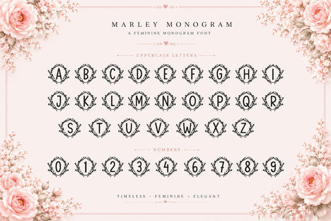 Marley Monogram Font LetterdayStudio 