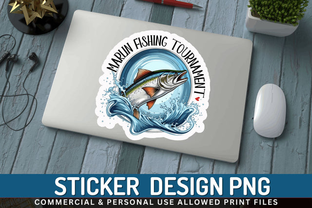 Marlin Fishing Sticker Design Sublimation Regulrcrative 