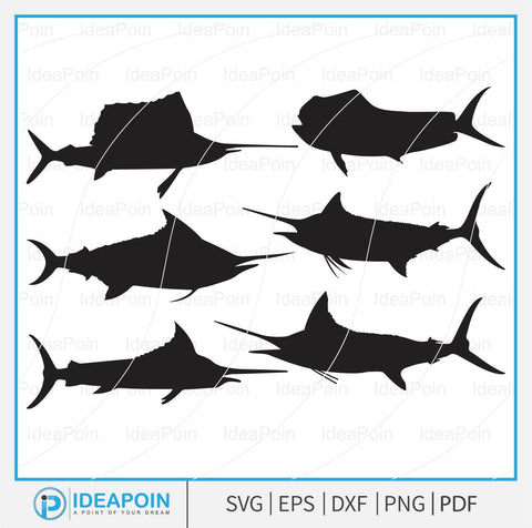 Marlin Fishing svg, Swordfish SVG, Marlin Fishing Svg, Marlin Silhouettes, Nautical Svg, Nautical Svg, Marlin Clipart, Marlin Vector SVG Dinvect 