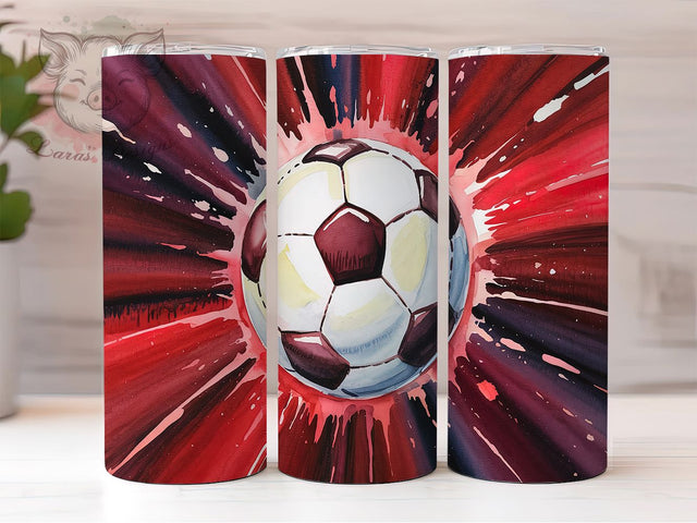 Maroon Silver Soccer 20oz Tumbler Wrap, Maroon Silver Tumbler, 20oz Sublimation Wrap, Sports Mom Gift, Soccer Ball Design, Team Spirit Drinkware, Athletic Tumbler Sublimation Lara' s Designs 