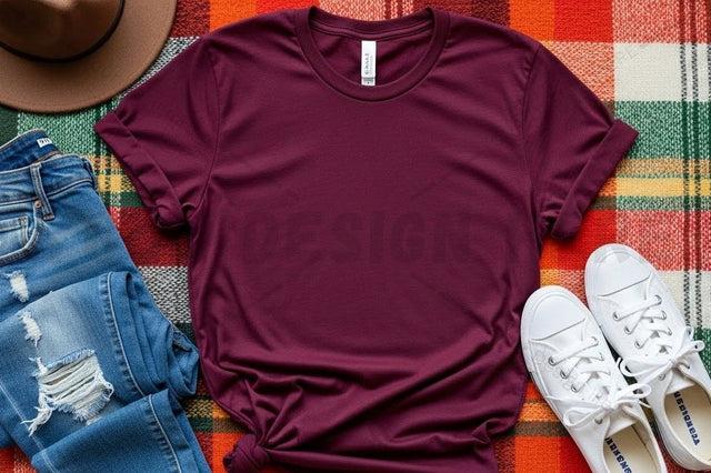 Maroon t-shirt mockup design Mock Up Photo Designangry 