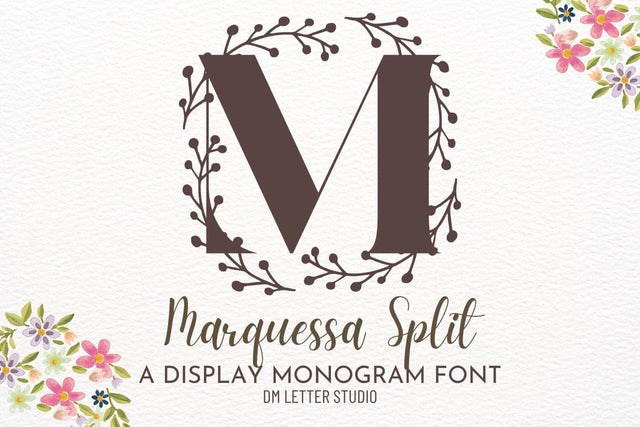Marquessa Monogram Font Dm Letter Studio 