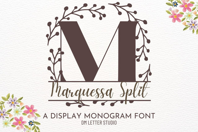 Marquessa Split Monogram Font Font Dm Letter Studio 