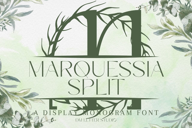 Marquessia Split Monogram Font Font Dm Letter Studio 