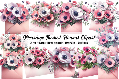 Marriage Themed Flowers Clipart Sublimation Rupkotha 